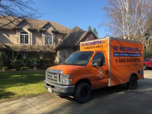 Mold Cleanup Vehicle At Residential Job Site